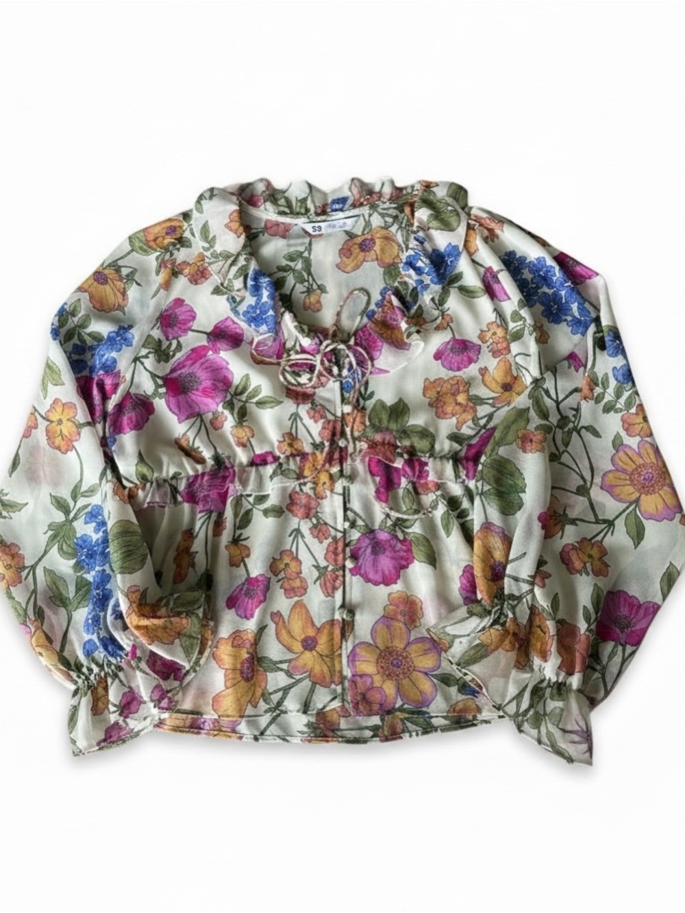 Sheer Flowy SZ XL Floral Blouse Top NWT Dreamland Tops SO Brand Fairy Feminine
